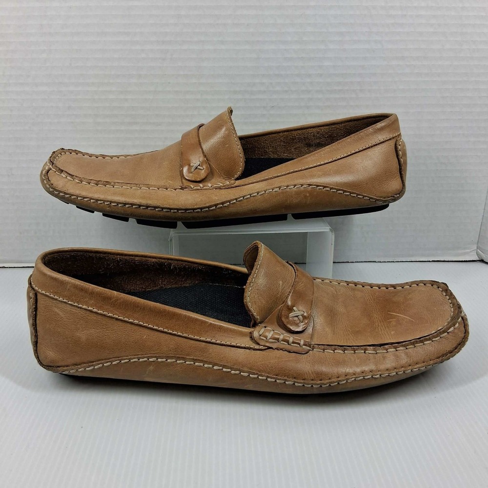 Red Wing Shoes Mens 9.5M Tan Leather Driving Loafers Moc Toe Slip On Brazil